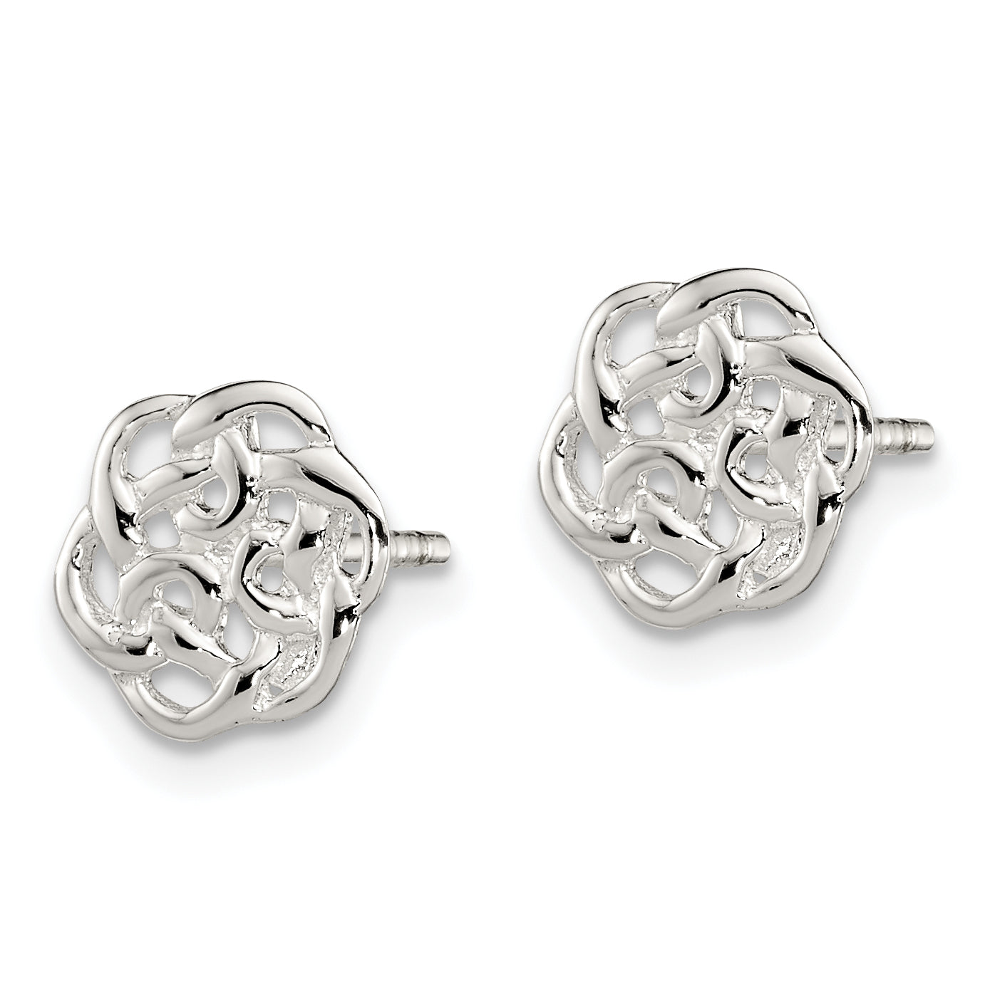 Sterling Silver Polished Celtic Knot Post Earrings Secondary image
