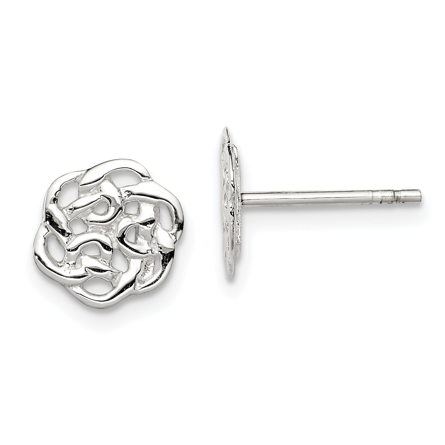 Sterling Silver Polished Celtic Knot Post Earrings Main image