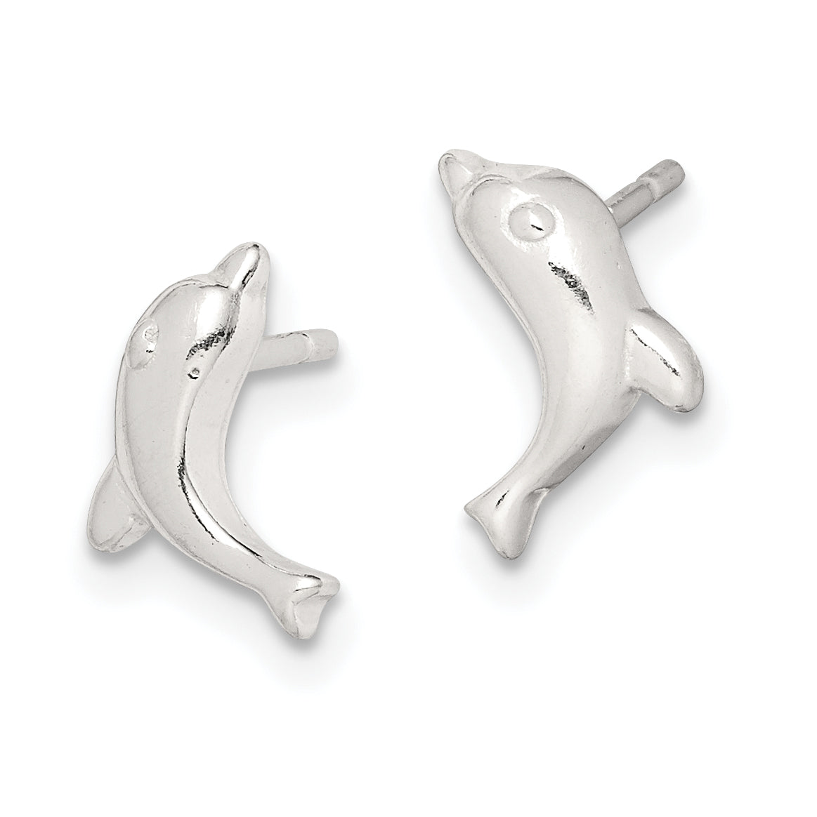 Sterling Silver Polished Dolphin Post Earrings Secondary image