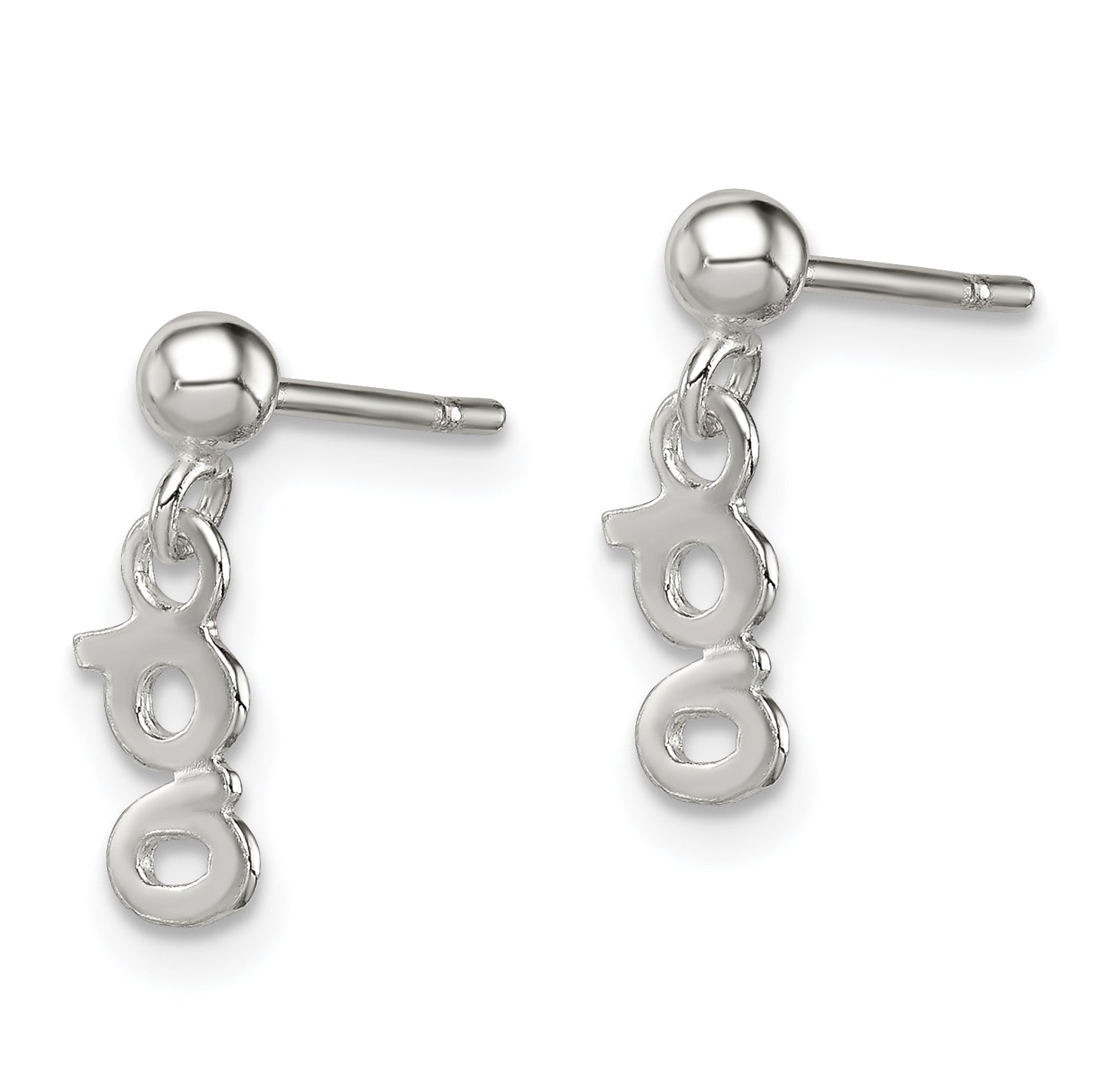 Sterling Silver Polished G Dangle Post Earrings Secondary image