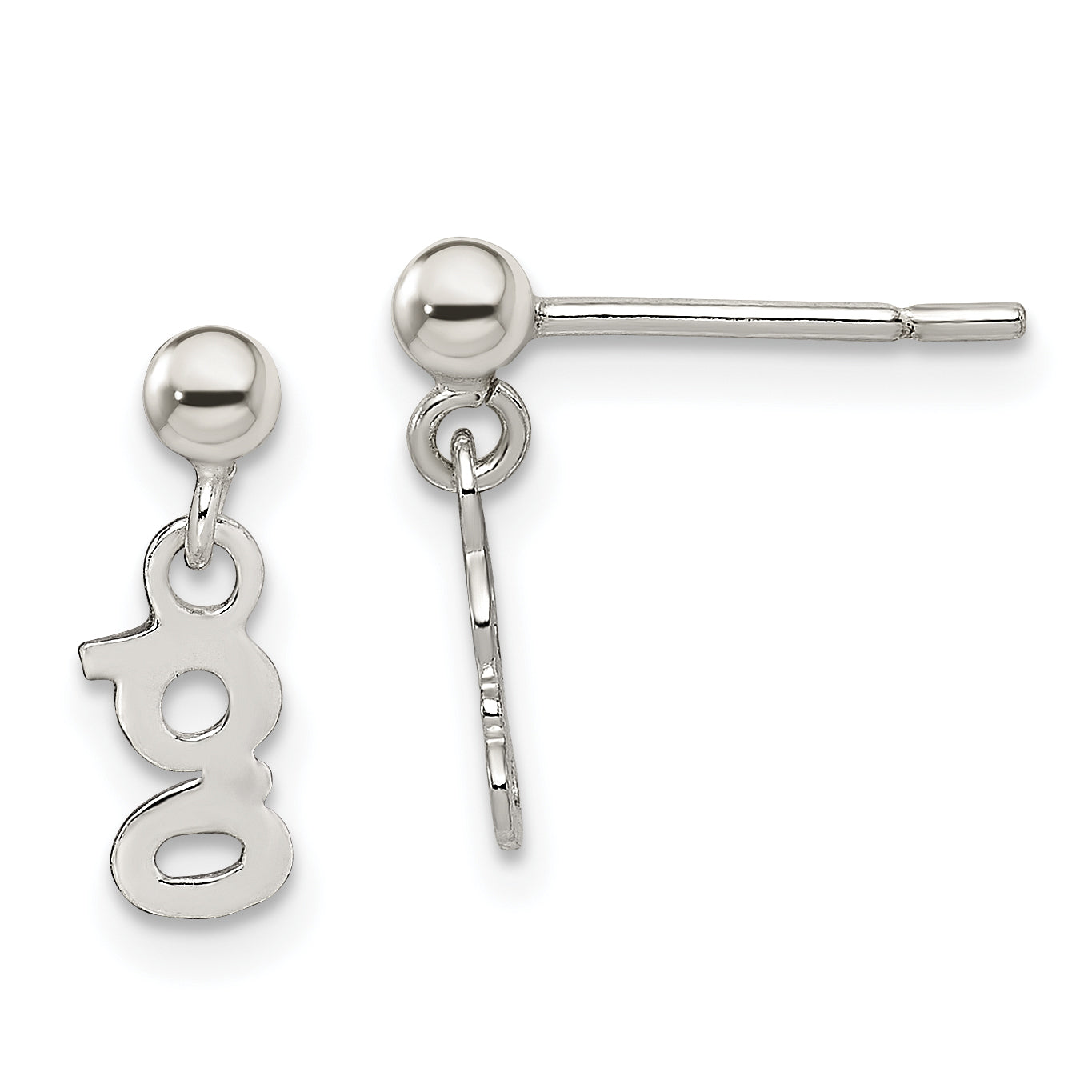Sterling Silver Polished G Dangle Post Earrings Main image
