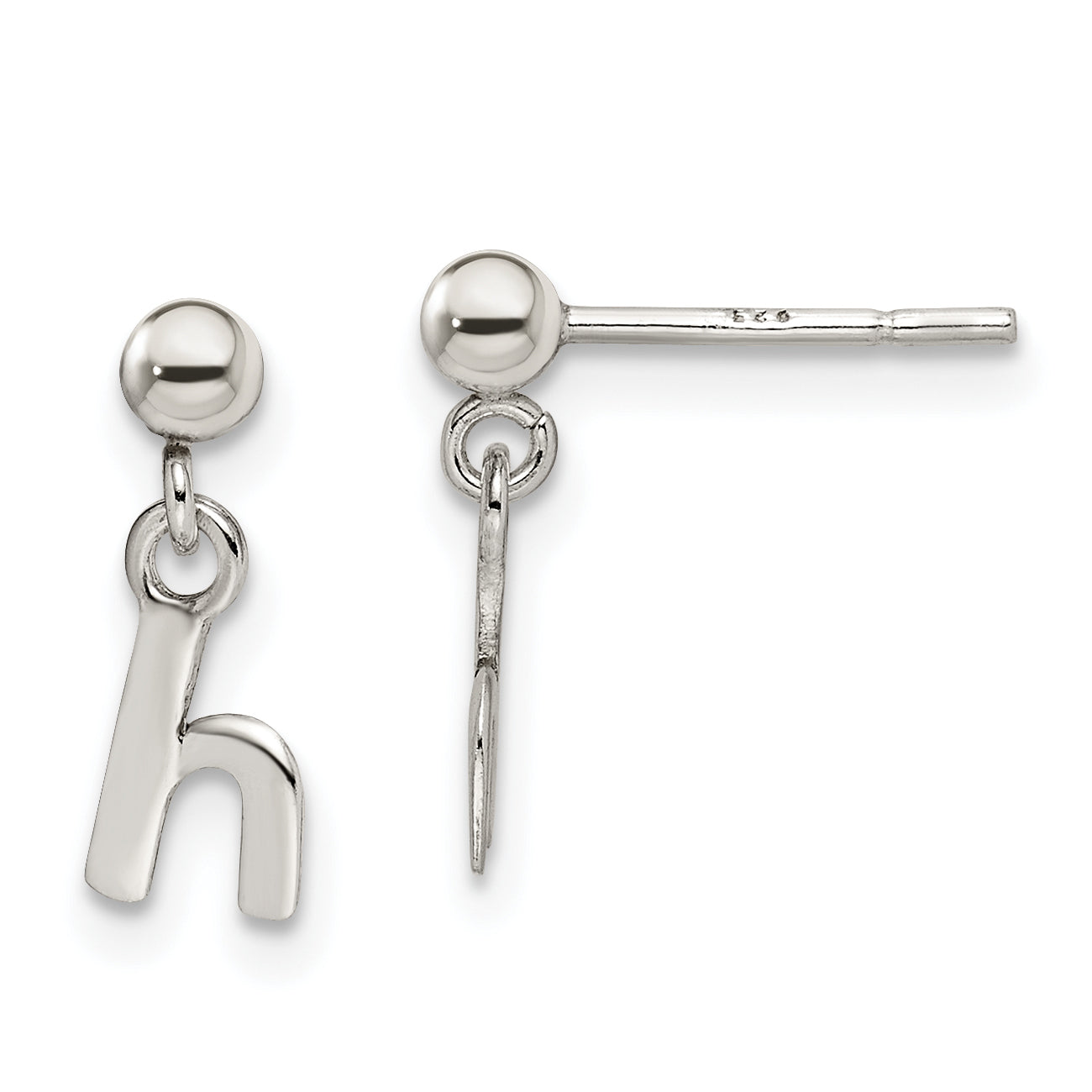 Sterling Silver Polished H Dangle Post Earrings Main image