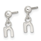 Sterling Silver Polished N Dangle Post Earrings