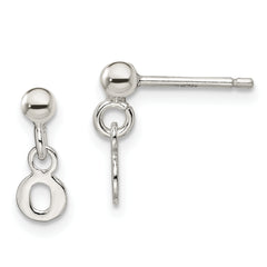 Sterling Silver Polished O Dangle Post Earrings
