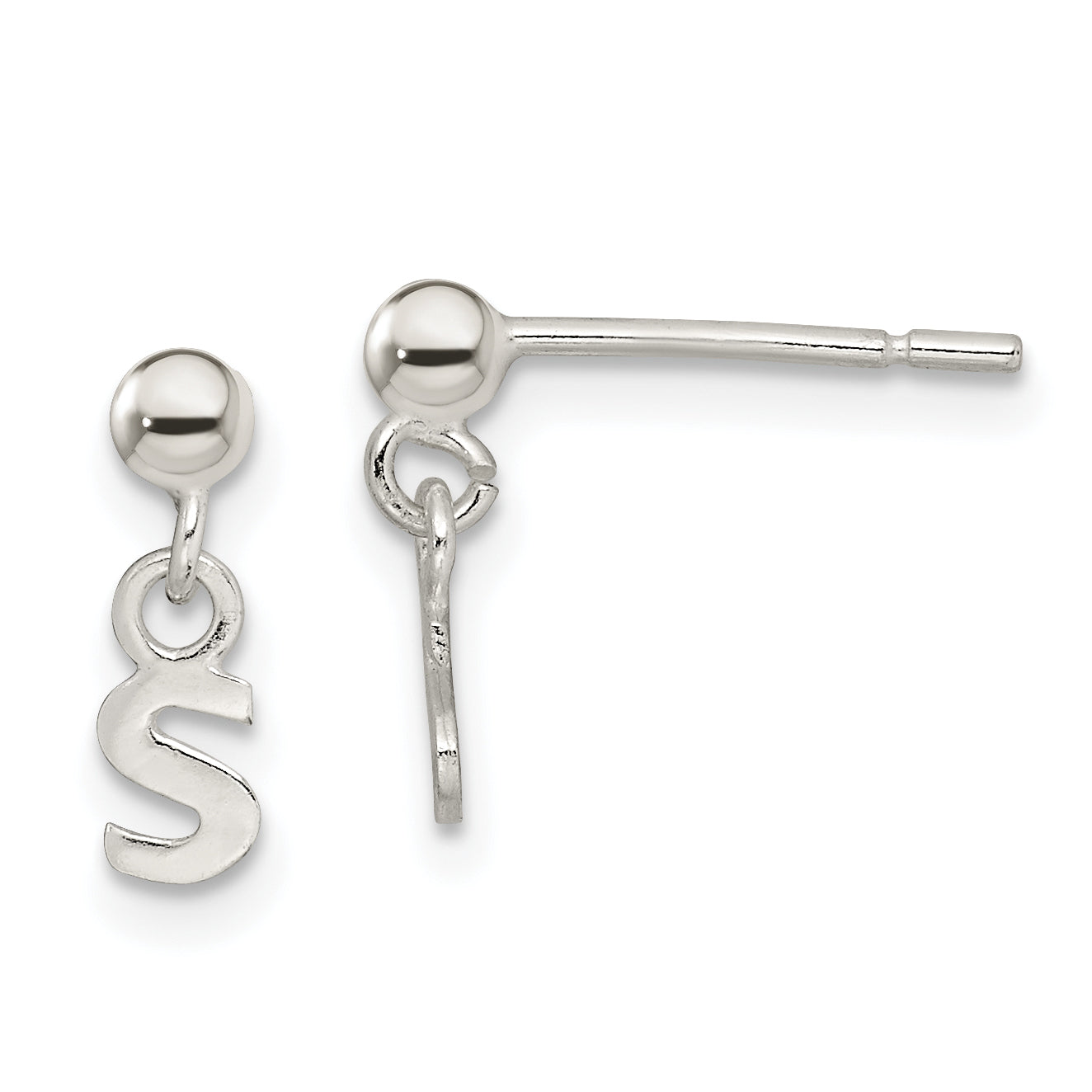 Sterling Silver Polished S Dangle Post Earrings Main image