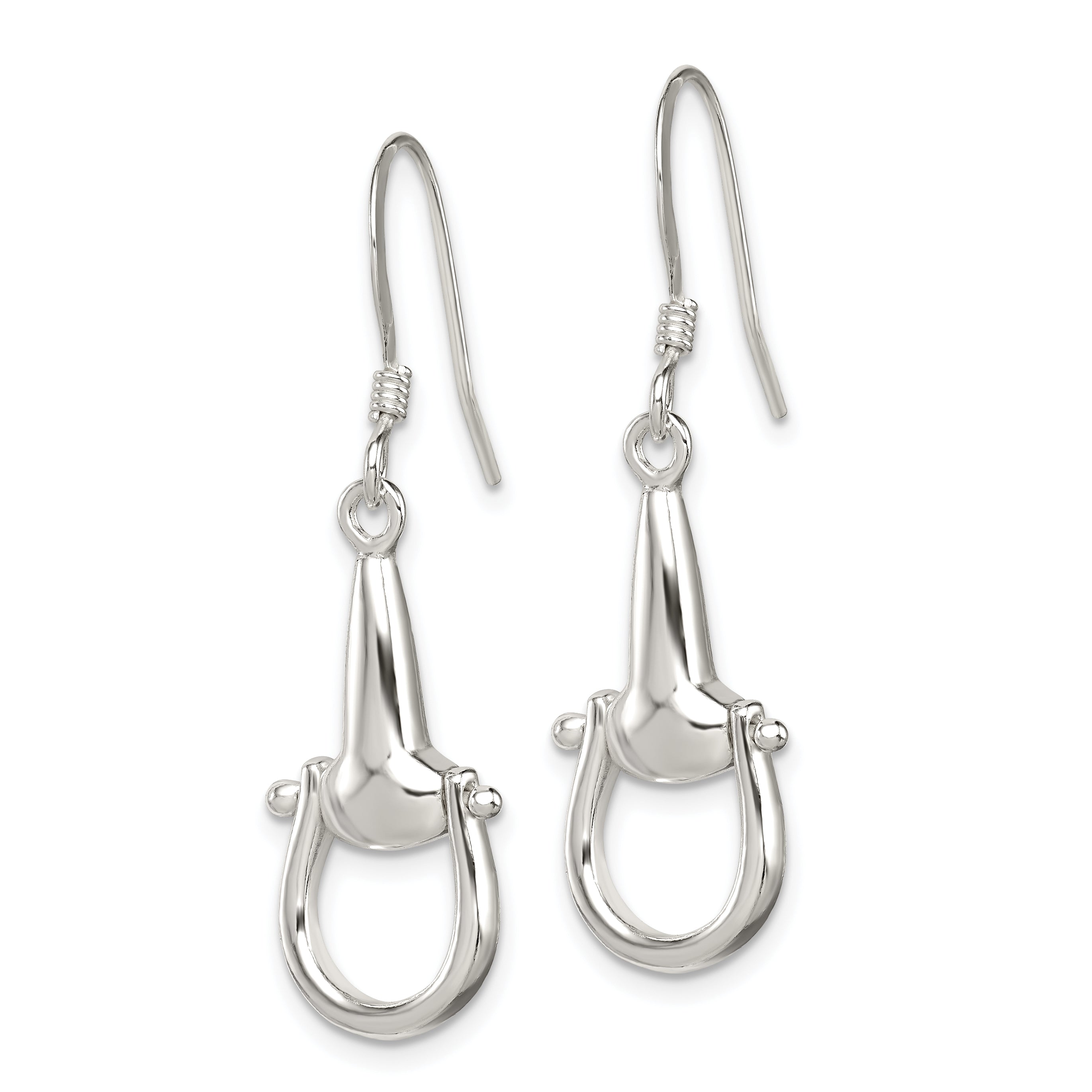 Sterling Silver Polished Stirrup Dangle Earrings Secondary image