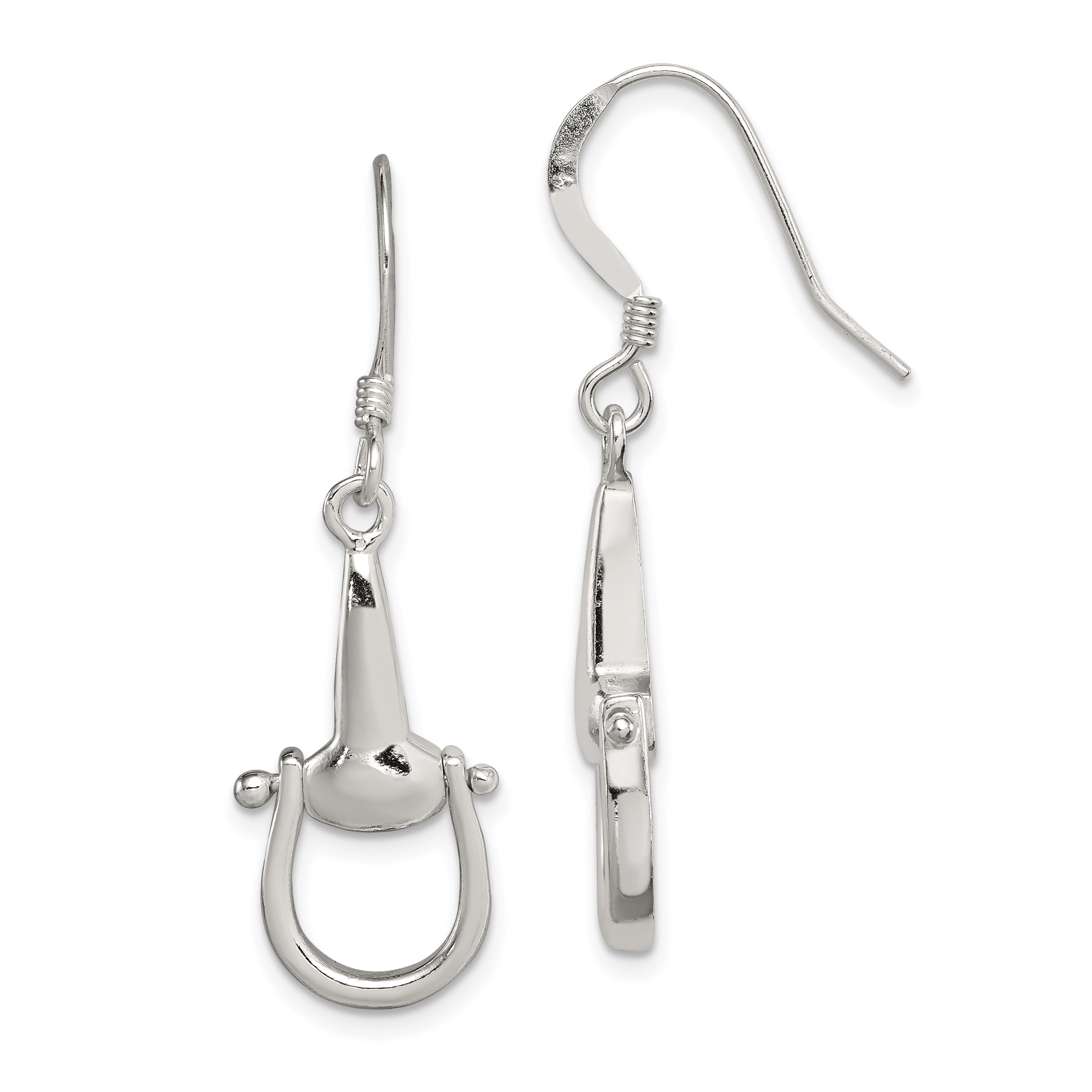 Sterling Silver Polished Stirrup Dangle Earrings Main image