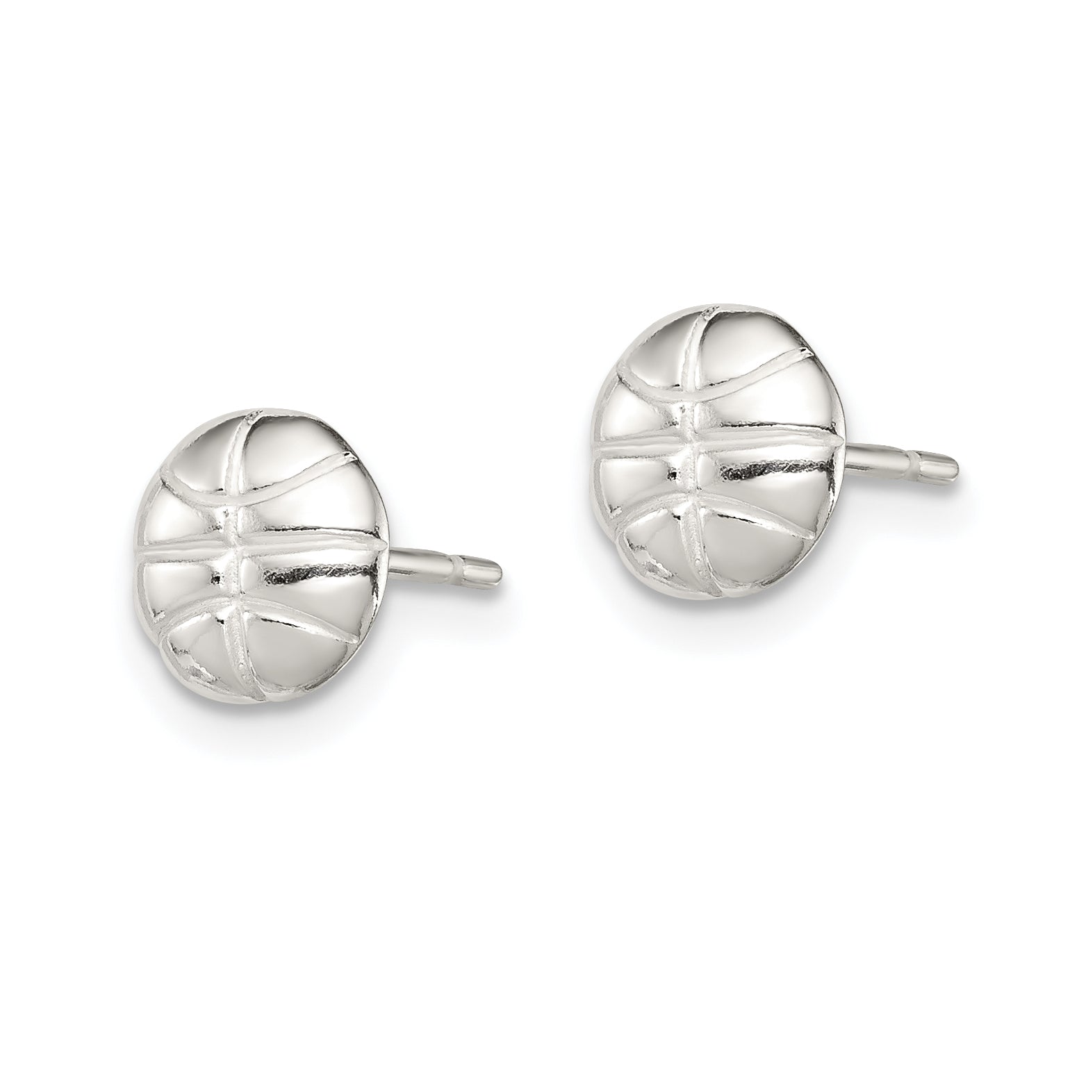 Sterling Silver Basketball Mini Earrings Secondary image