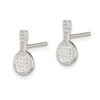 Sterling Silver Tennis Racquet Mini Earrings