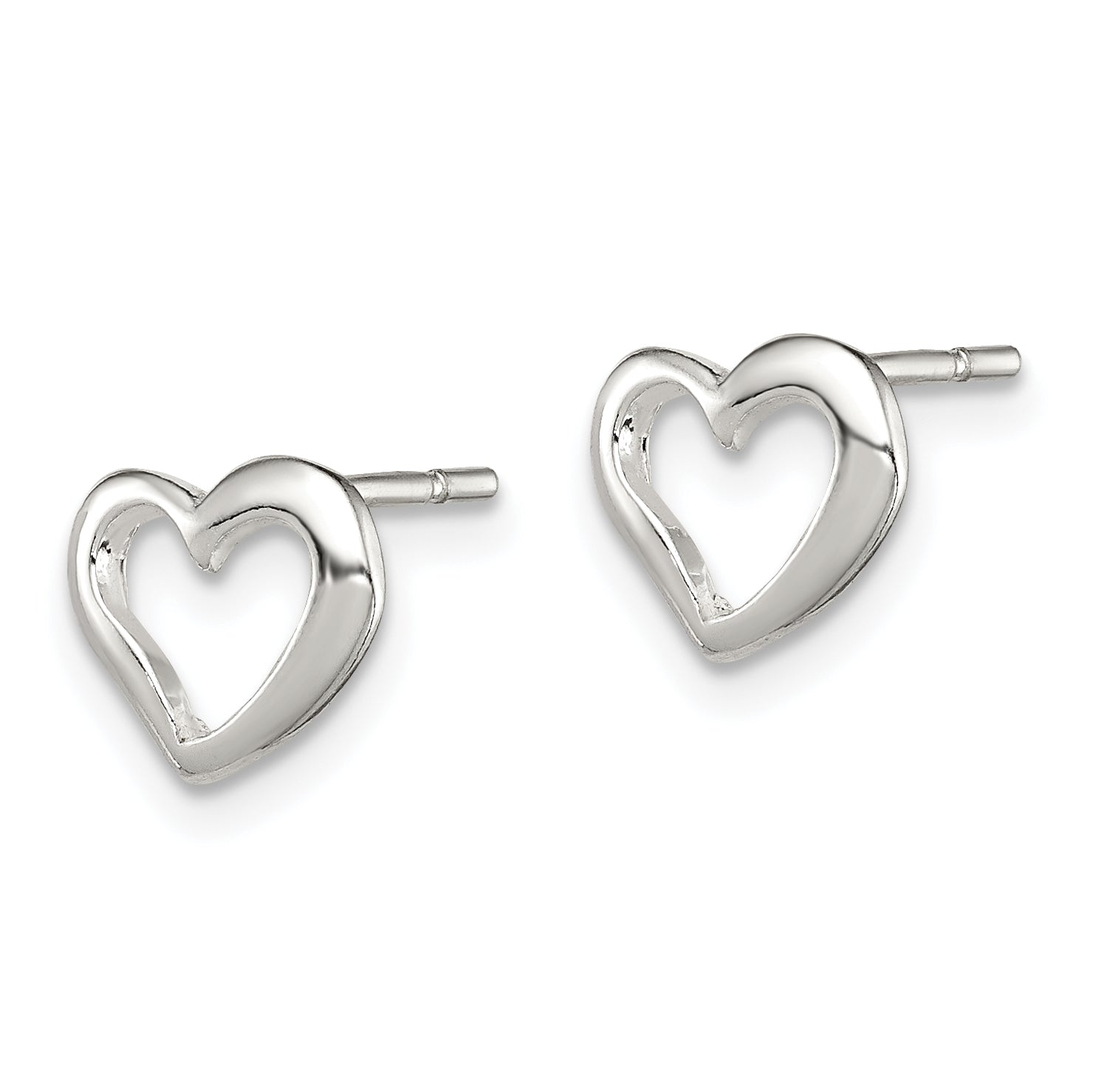Sterling Silver Polished Heart Post Earrings Secondary image