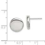 Sterling Silver Polished Button Post Earrings