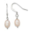 Sterling Silver Polished Pink 6-7mm Freshwater Cultured Pearl Dangle Earrings