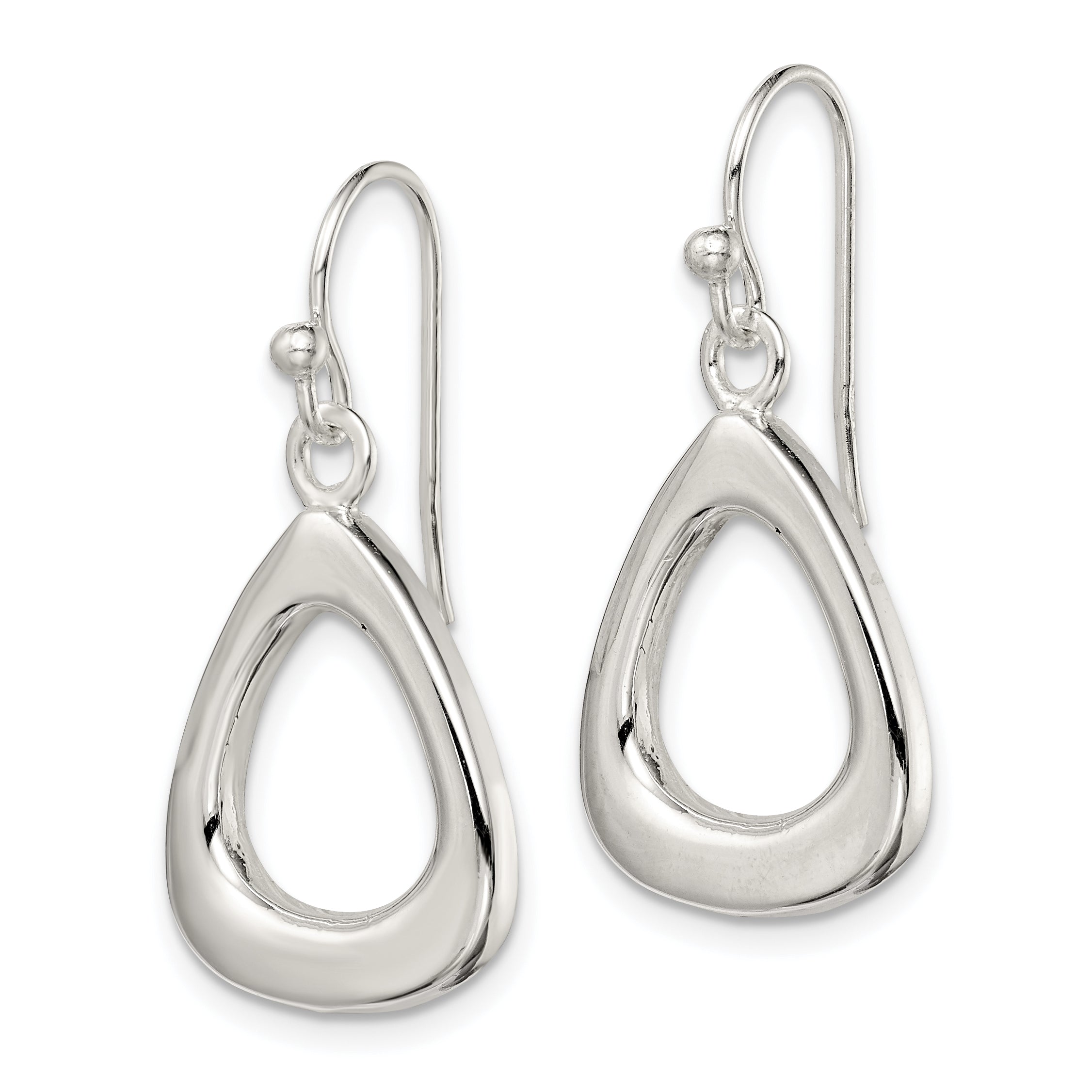 Sterling Silver Polished Triangular Shaped Dangle Earrings Secondary image