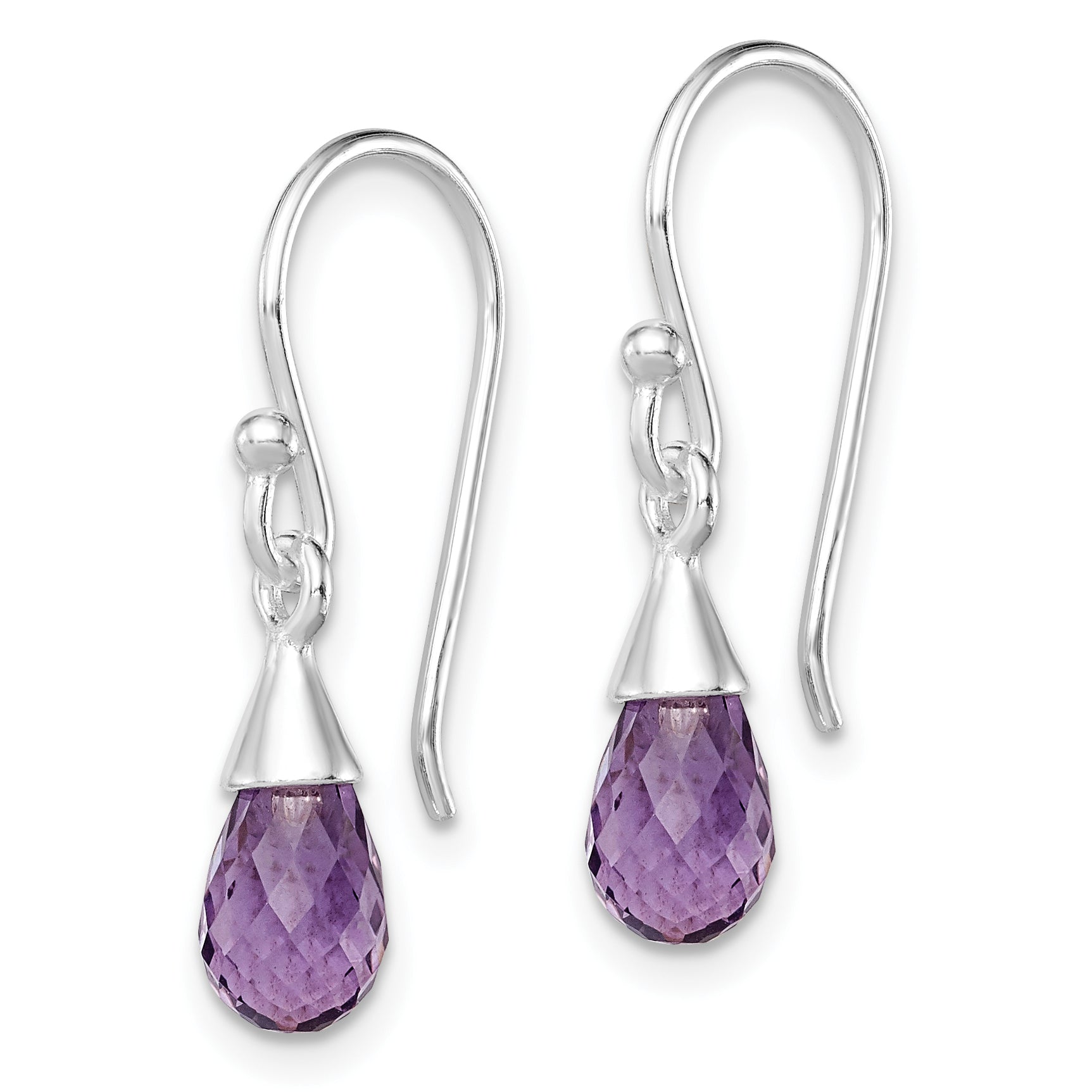 Sterling Silver Amethyst Dangle Earrings Secondary image
