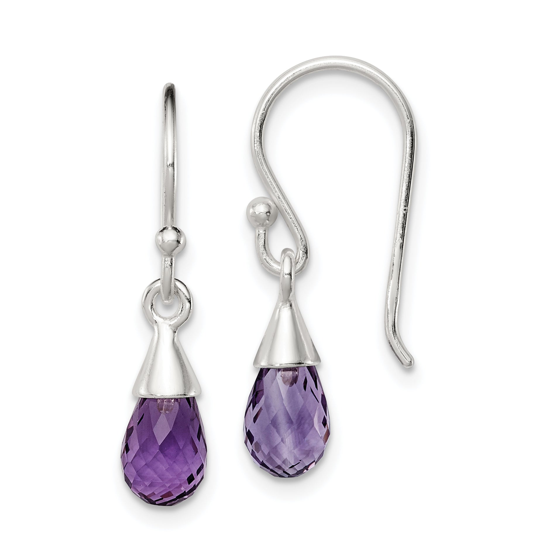Sterling Silver Amethyst Dangle Earrings Main image