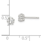 Sterling Silver Polished 5mm Star Basket Set CZ Stud Earrings