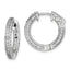 Sterling Shimmer Sterling Silver Rhodium-plated 134 Stone 1.3mm CZ In and Out Round Hinged Hoop Earrings