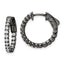 Sterling Shimmer Black Rhodium-plated 34 Stone 2.0mm CZ In and Out Round Hinged Hoop Earrings