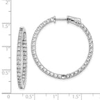 Sterling Shimmer Sterling Silver Rhodium-plated 70 Stone 2mm CZ In and Out Round Hinged Hoop Earrings