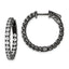 Sterling Shimmer Black Rhodium-plated 40 Stone 2.25mm CZ In and Out Round Hinged Hoop Earrings