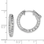 Sterling Shimmer Sterling Silver Rhodium-plated 32 Stone 2.0mm CZ In and Out Round Hinged Hoop Earrings