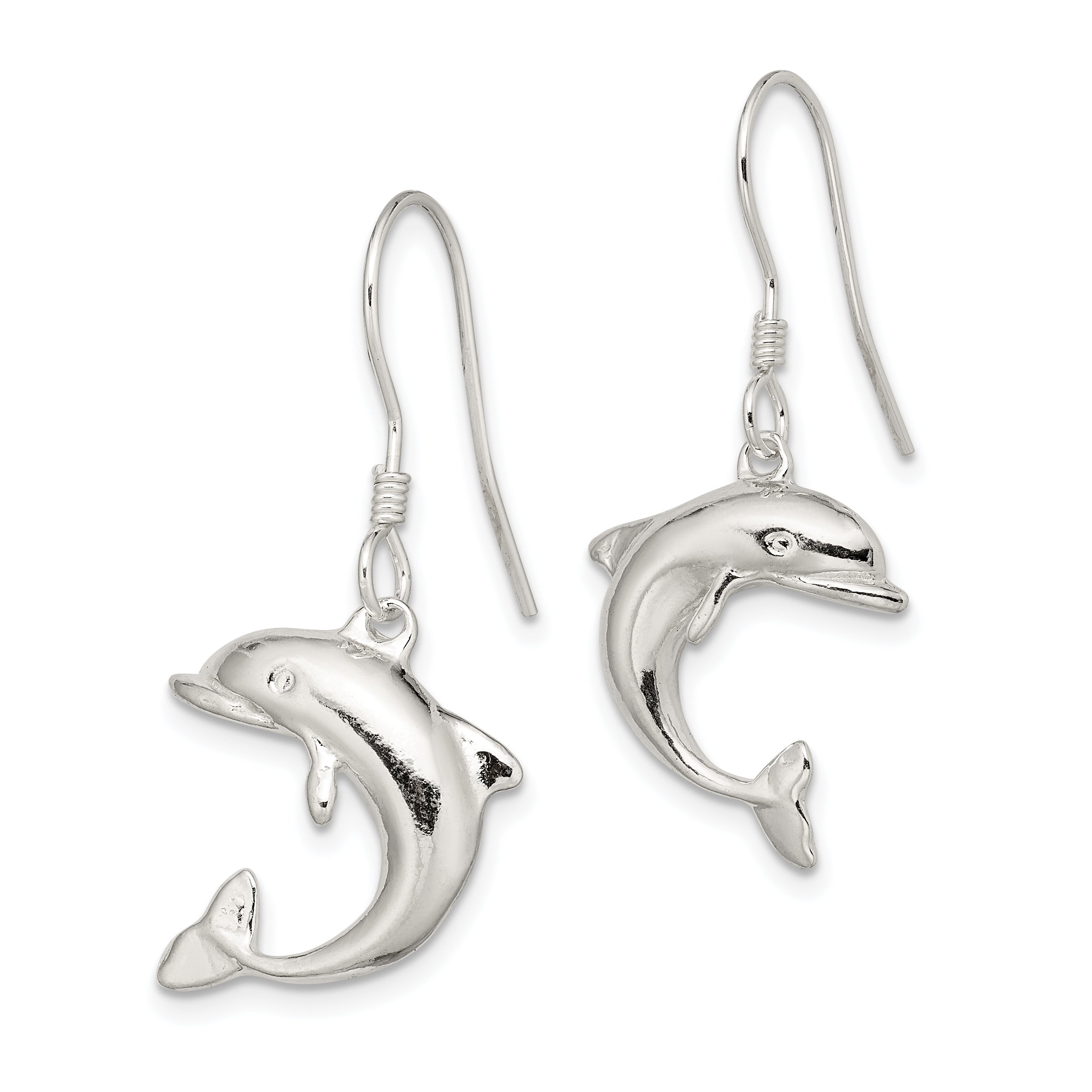 Sterling Silver Dolphin Earrings Secondary image