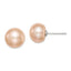 Sterling Silver Rh-plated 10-11mm Pink FW Cultured Button Pearl Earrings