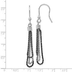 Sterling Silver & Black Rhodium-Plated Chain Dangle Earrings
