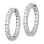 Sterling Shimmer Sterling Silver Rhodium-plated 42 Stone 2.5mm CZ In and Out Round Hinged Hoop Earrings