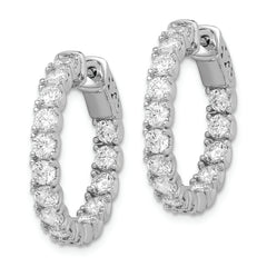 Sterling Shimmer Sterling Silver Rhodium-plated 30 Stone 3.0mm CZ In and Out Round Hinged Hoop Earrings