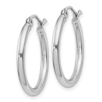 Sterling Silver Rhodium-Plated 2mm Round Hoop Earrings