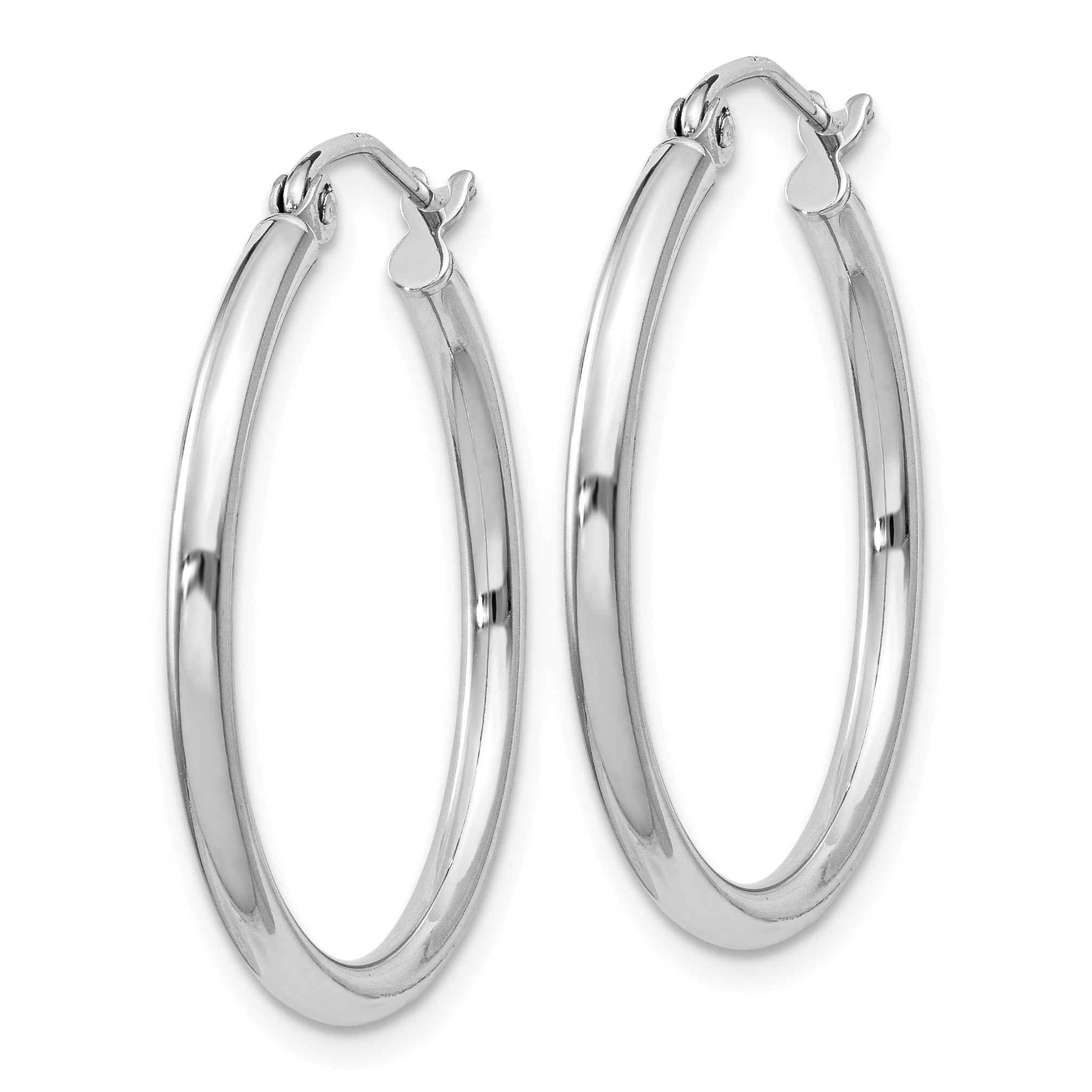 Round Hoop Earrings in Sterling Silver Secondary image