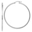 Sterling Silver Rhodium-plated Diamond-cut 2x60mm Square Tube Hoop Earrings