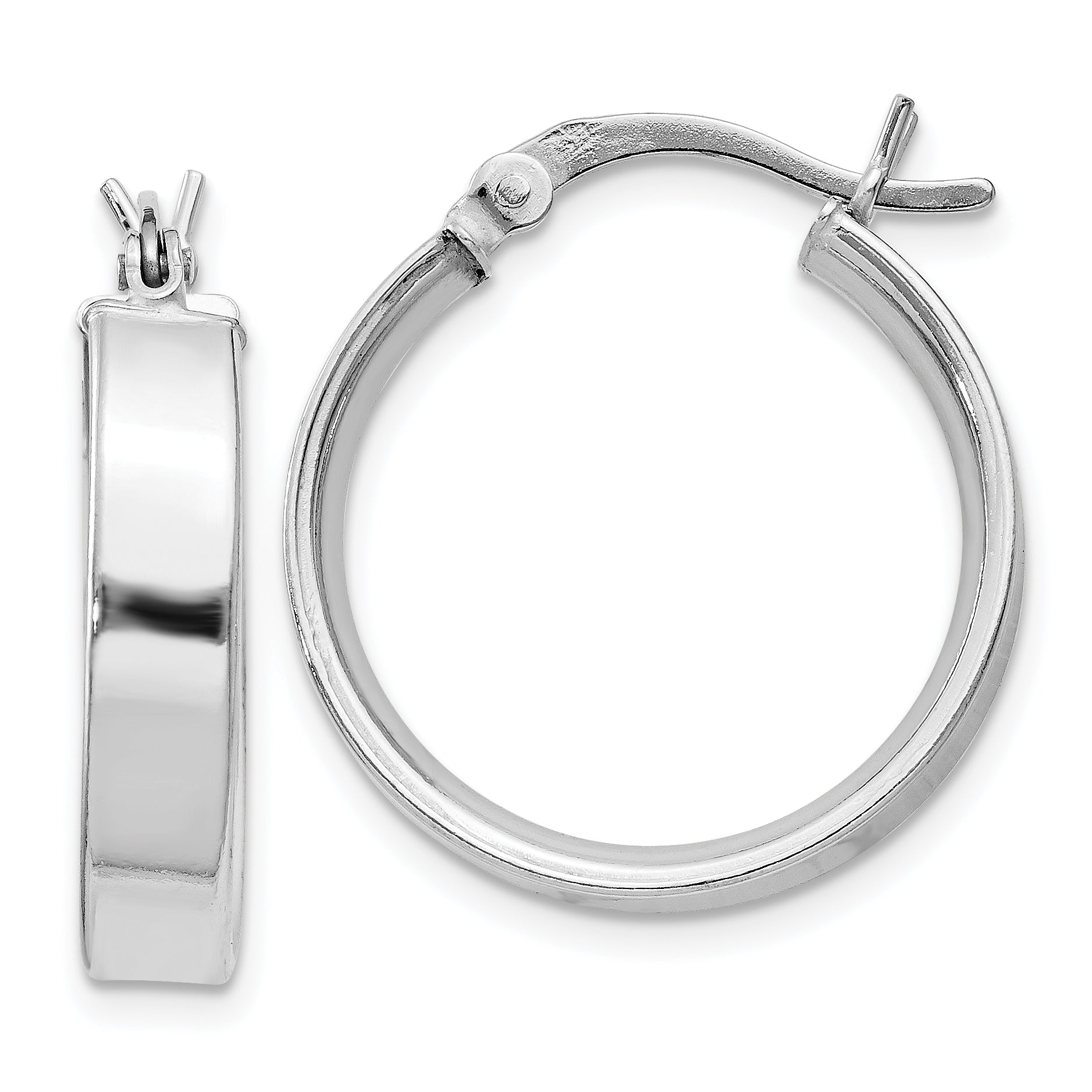 Sterling Silver Rhodium Plated 4.25x20 Hoop Earrings Main image