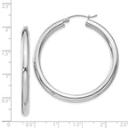 Sterling Silver Rhodium-plated 4mm Round Hoop Earrings