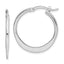 Sterling Silver Rhodium-plated Polished Tapered Round Hoop Earrings