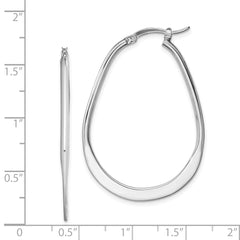 Sterling Silver Rhodium Plated Polished Hoop Earrings