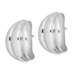 Sterling Silver Polished Rhodium Plated Hollow Post Earrings
