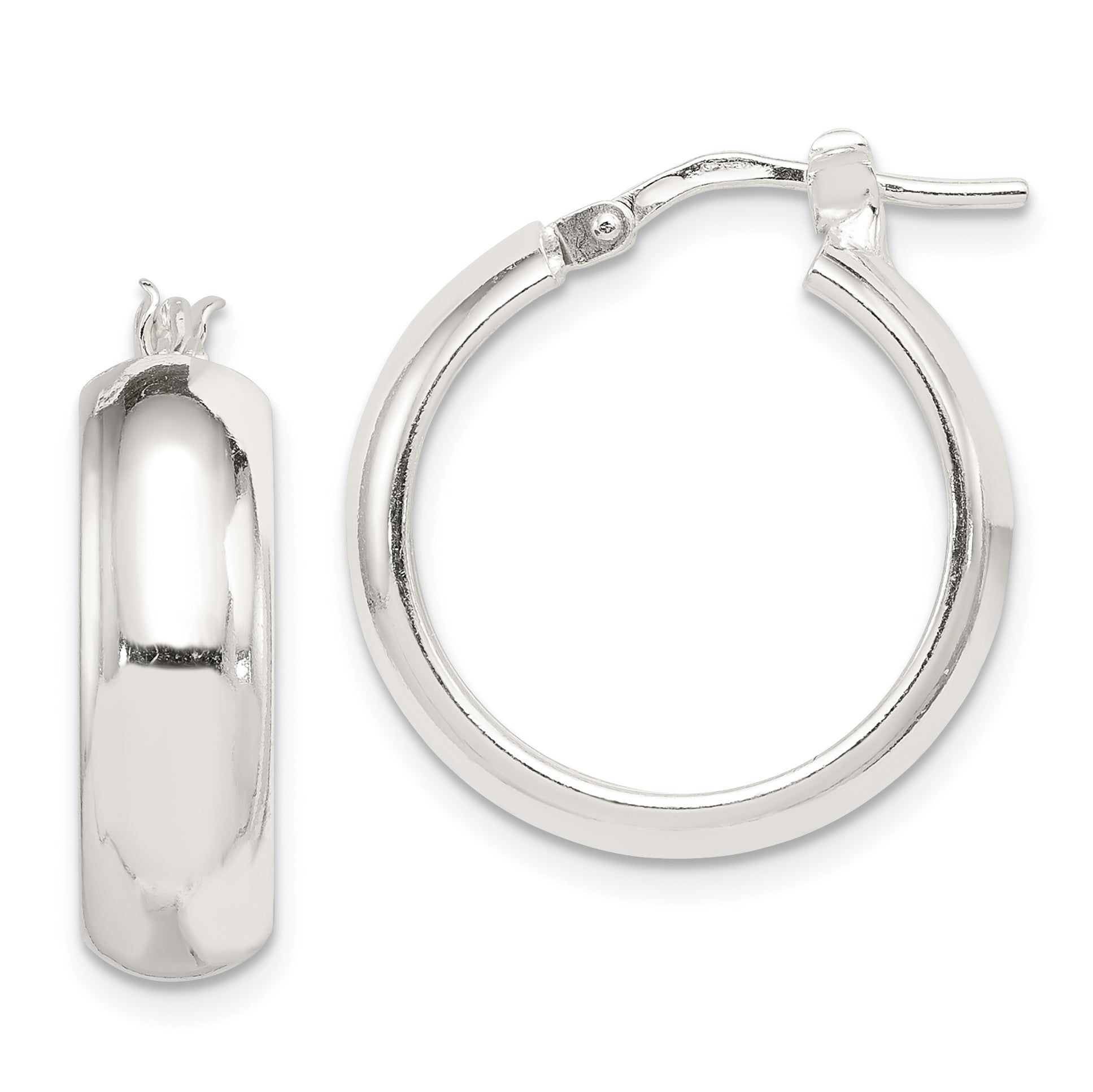 Sterling Silver Polished 6mm Round Hoop Earrings Main image
