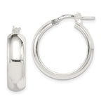 Sterling Silver Polished 6mm Round Hoop Earrings