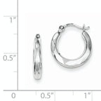 Sterling Silver Rhodium Plated Hollow Hoop Earrings