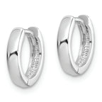 Sterling Silver Rhodium Polished Hinged Hoop Earrings