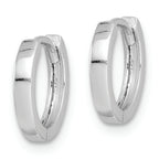 Sterling Silver Rhodium Polished Hinged Hoop Earrings