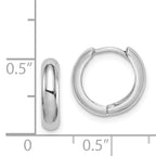 Sterling Silver Rhodium Polished Hinged Hoop Earrings