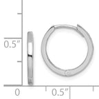 Sterling Silver Rhodium Polished Hinged Hoop Earrings