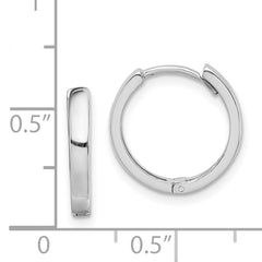 Sterling Silver Rhodium Polished Hinged Hoop Earrings