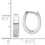Sterling Silver Rhodium Polished Hinged Hoop Earrings