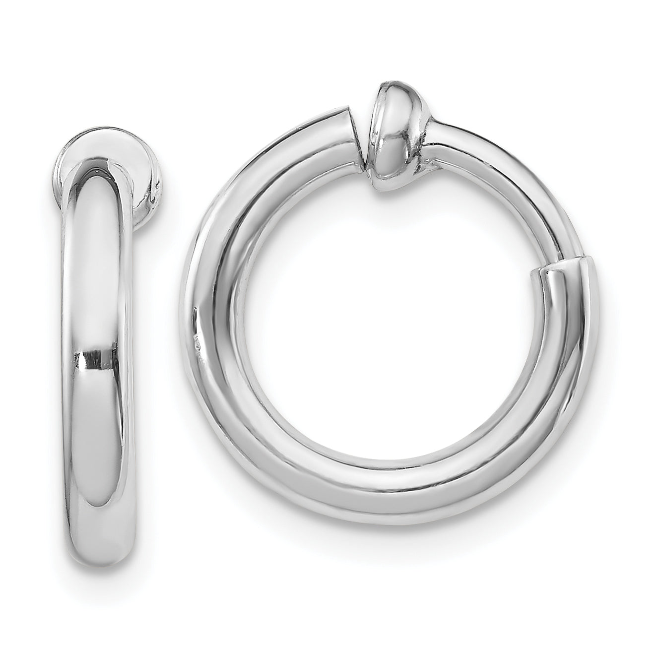 Sterling Silver RH-plated 2.5x14mm Non-Pierced Round Hoop Earrings Main image