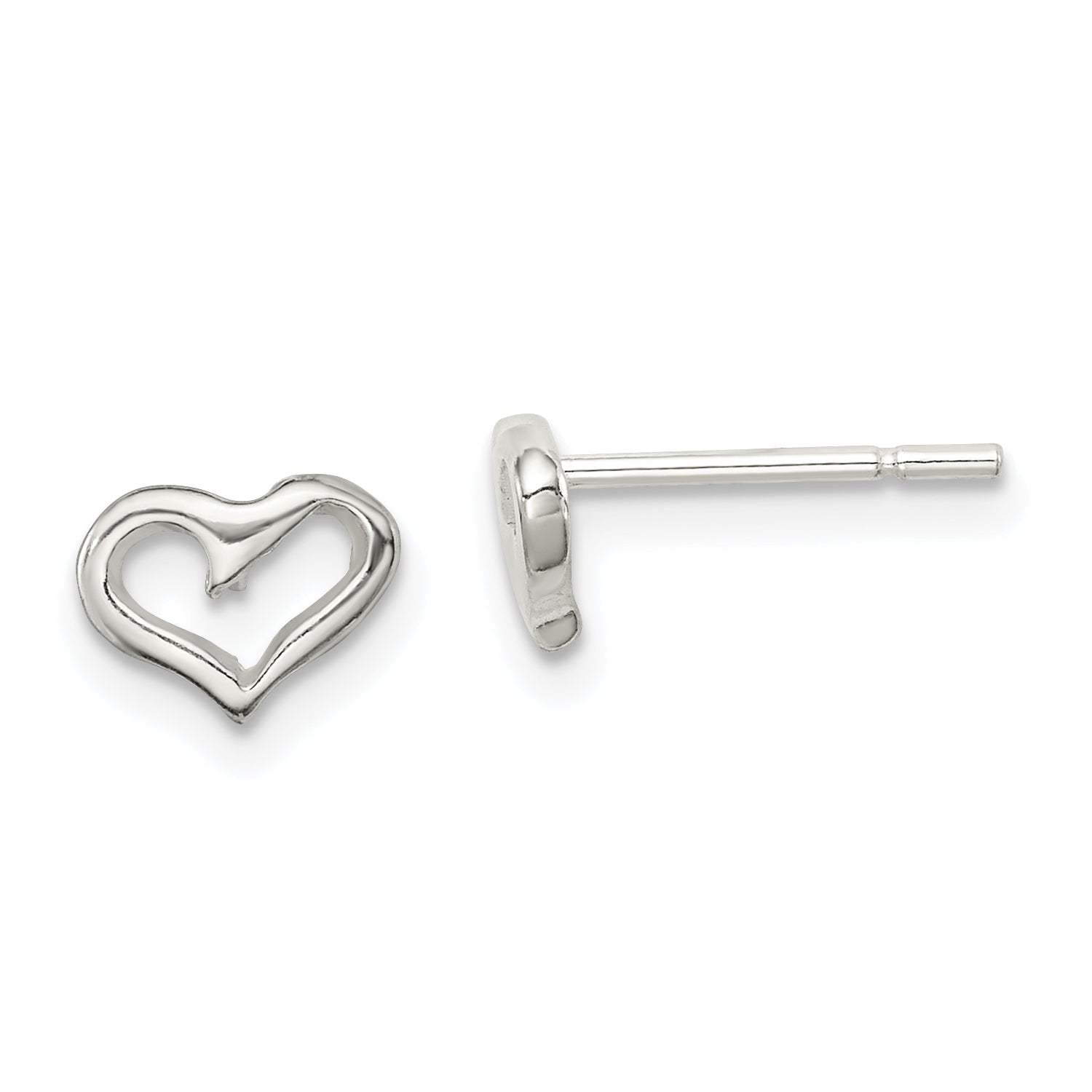 Sterling Silver Polished Open Heart Children's Post Earrings Main image