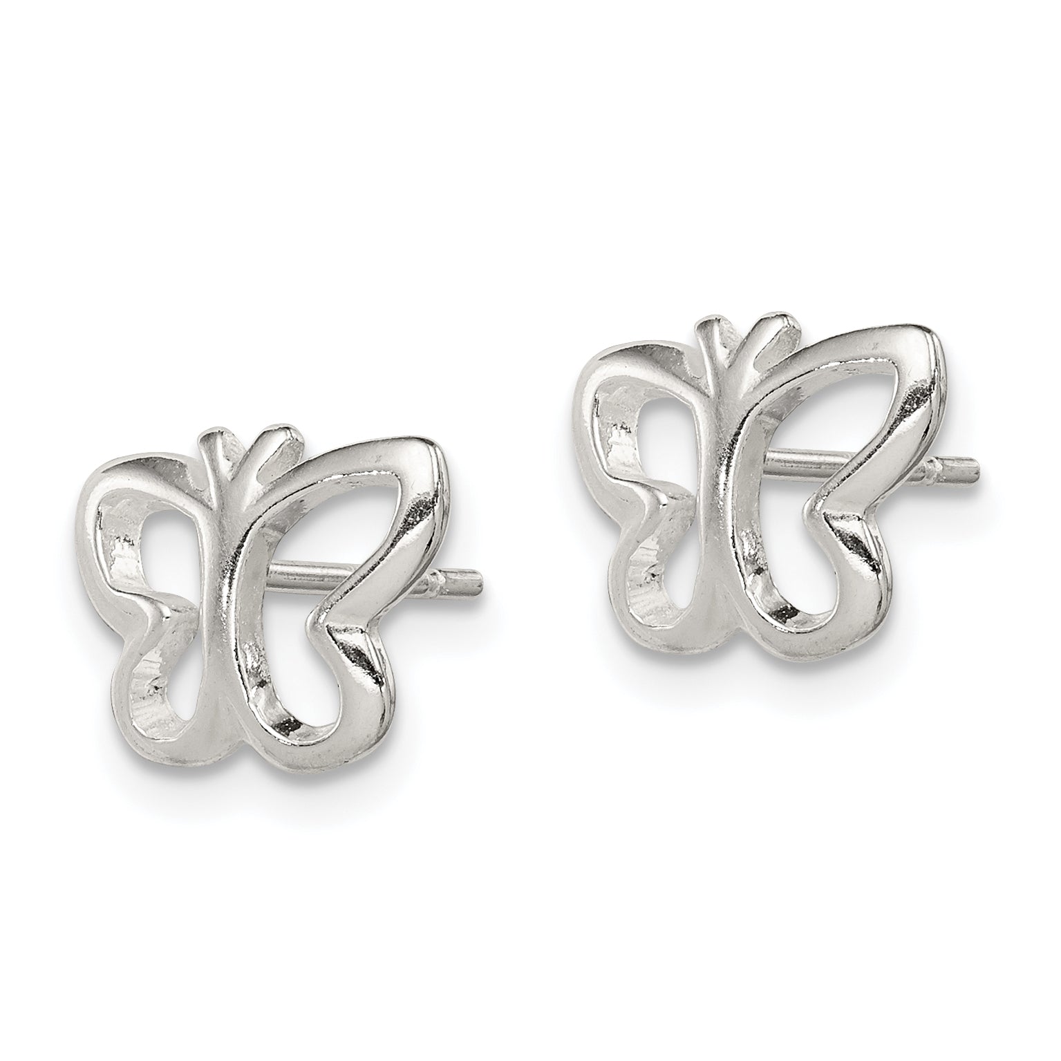 Sterling Silver Polished Butterfly Children's Post Earrings Secondary image